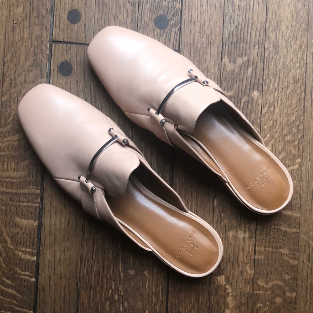 H by Halston Blush Leather Mule Sz. 10